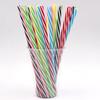 Thickened Two-Color Threaded Plastic Straws, 100-Pack