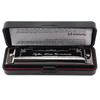 10 Holes KeyC Blues Harmonica Beginner Gifts Brass Reed Plate Black Mouth Organ 20 Tunes