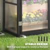 Polycarbonate Greenhouse with 3 Hinged Doors, Top Vent, Lean-to Green House, Walk-in Greenhouse, 6 X 1.5ft, Black