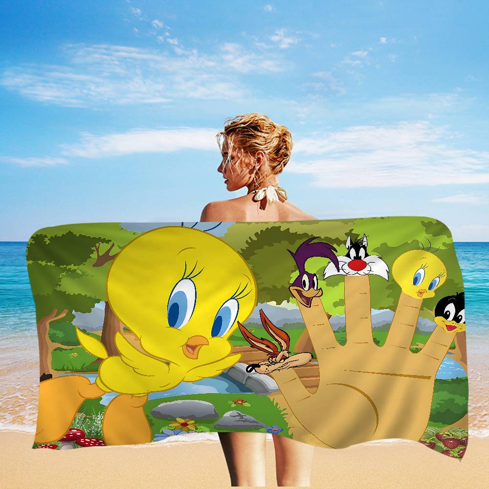 Cartoon Cute Bird Beach Towel Colorful Bath Towels for Girl Microfiber Quick Dry Sand Free Beach Yoga Spa Gym Pool