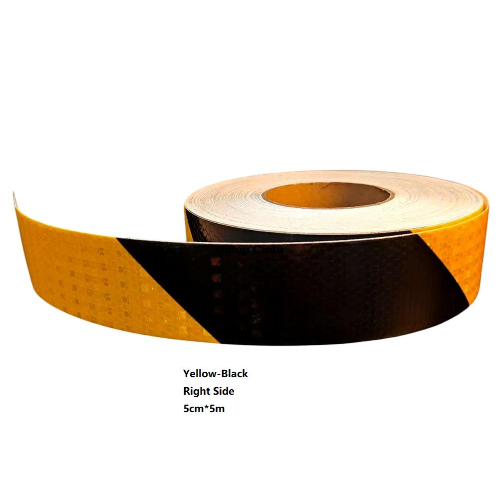 

5см/10см/15см/20см*5м Желто-черный Светоотражающий материал Саржа Клейкая Светоотражающая лента Водонепроницаемые Наклейки Листы Для Грузовика