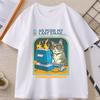 Funny Cat Work Graphic Tshirts Casual Cotton Short Sleeve Round Neck T Shirt Streetwear Unisex Women Summer Comfortable Tees