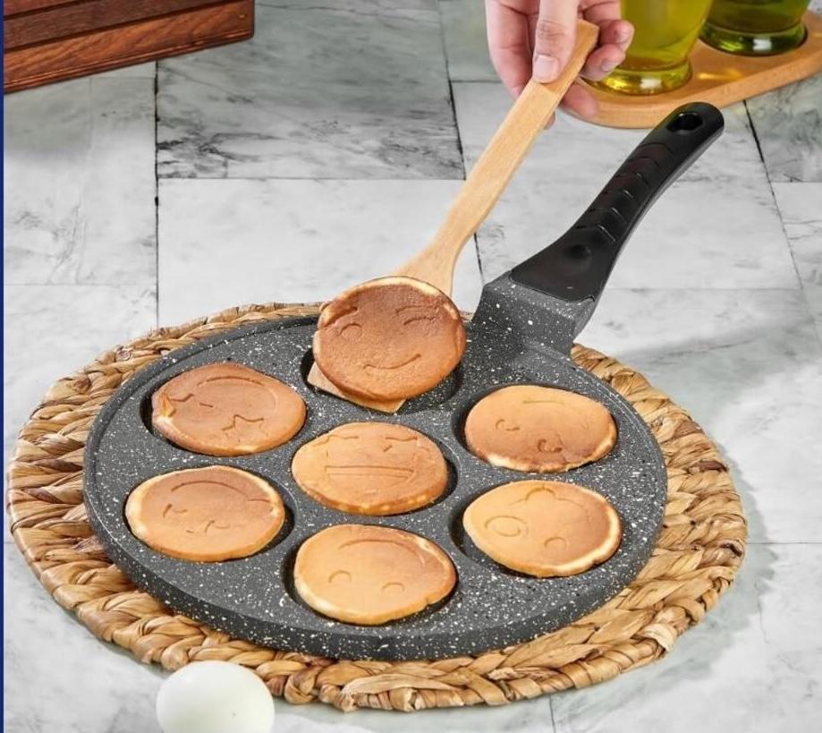 

Granite Face Emoji Pancake Pan 28 Cm Home Kitchen Gray Standart сірий колір