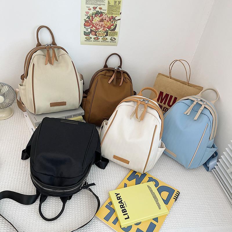 School bag female student Japanese simple ins style niche solid color backpack women's light casual backpack new
