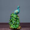 9x9x15cm Resin Mini Peacock Figurine Miniatures Home Decoration Statue Ornament Wedding Gift