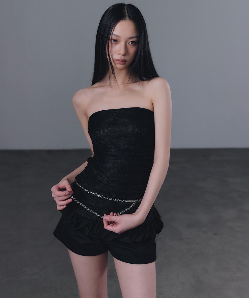 Geulouhaideu Nella Lace Shirring Frill Top