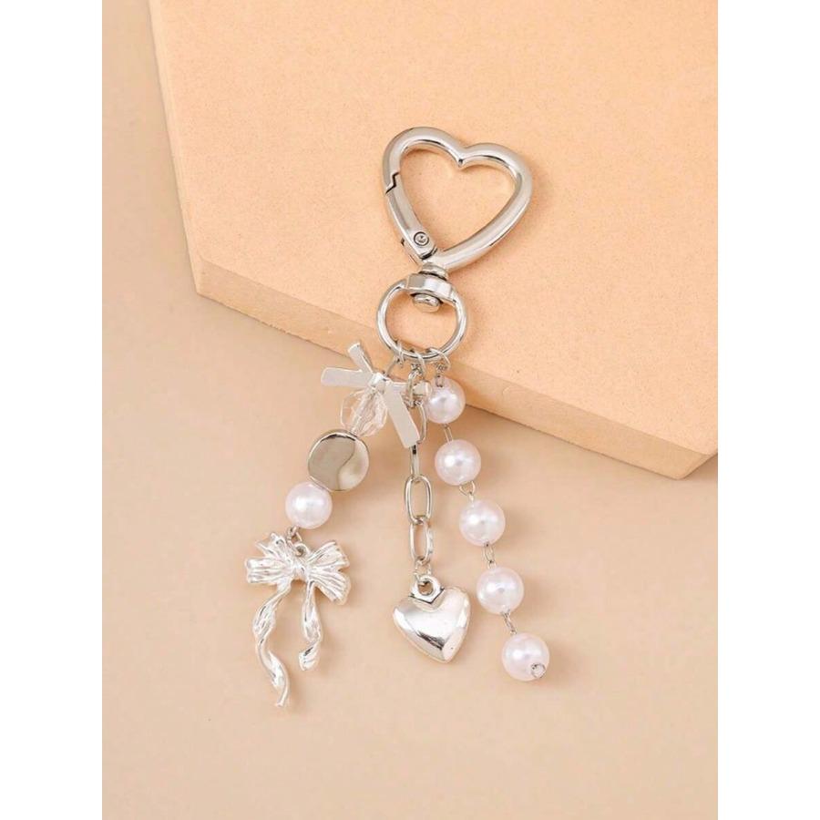 1pc Unisex Faux Pearl Bow Keychain Pendant Beach Vacation Series Gift For Friends Keychain Accessory Car Accessories For Woman Gifts For Women