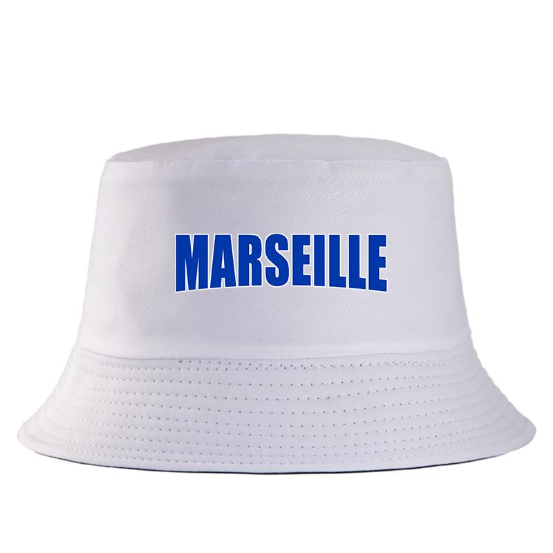 MARSEILLE Frankreich Stadt Druck Eimerhut Unisex Damen Baumwolle Sommer Sonnenschutzmütze Streetwear Panama Hut Unisex Outdoor Strand Angelhüte
