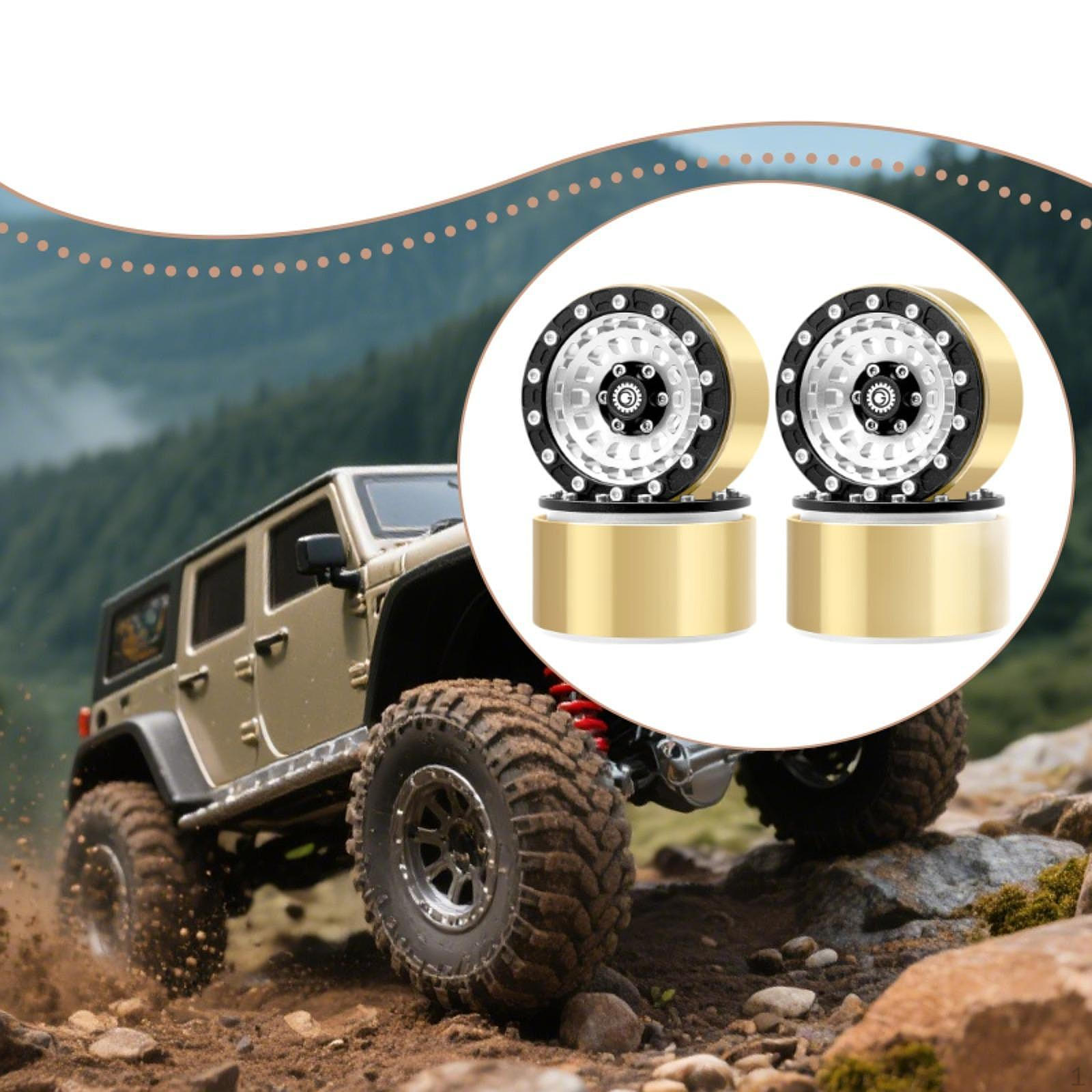 

4 Pieces 1.9 Inches Beadlock Wheel Rim Replacement Metal Accessory Od 56.5mm for SCX10 TRX4 90046 Silvery