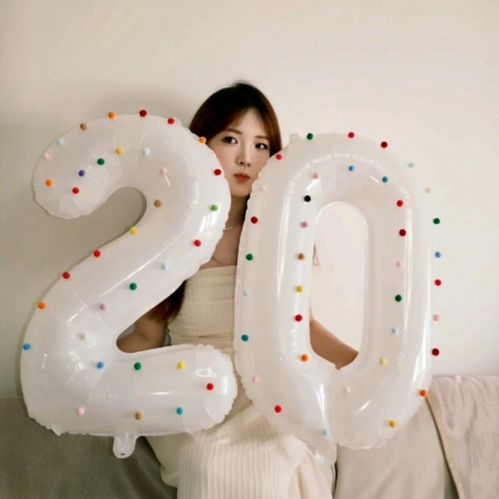 White Number 0-9 Balloons 32 Inch Birthday Party Decorations  Celebrating Birthdays