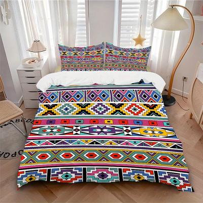 3pcs Tribal Totem Soft and Comfortable Breathability, Bedding Set, Machine Washable, Suitable for All Seasons188