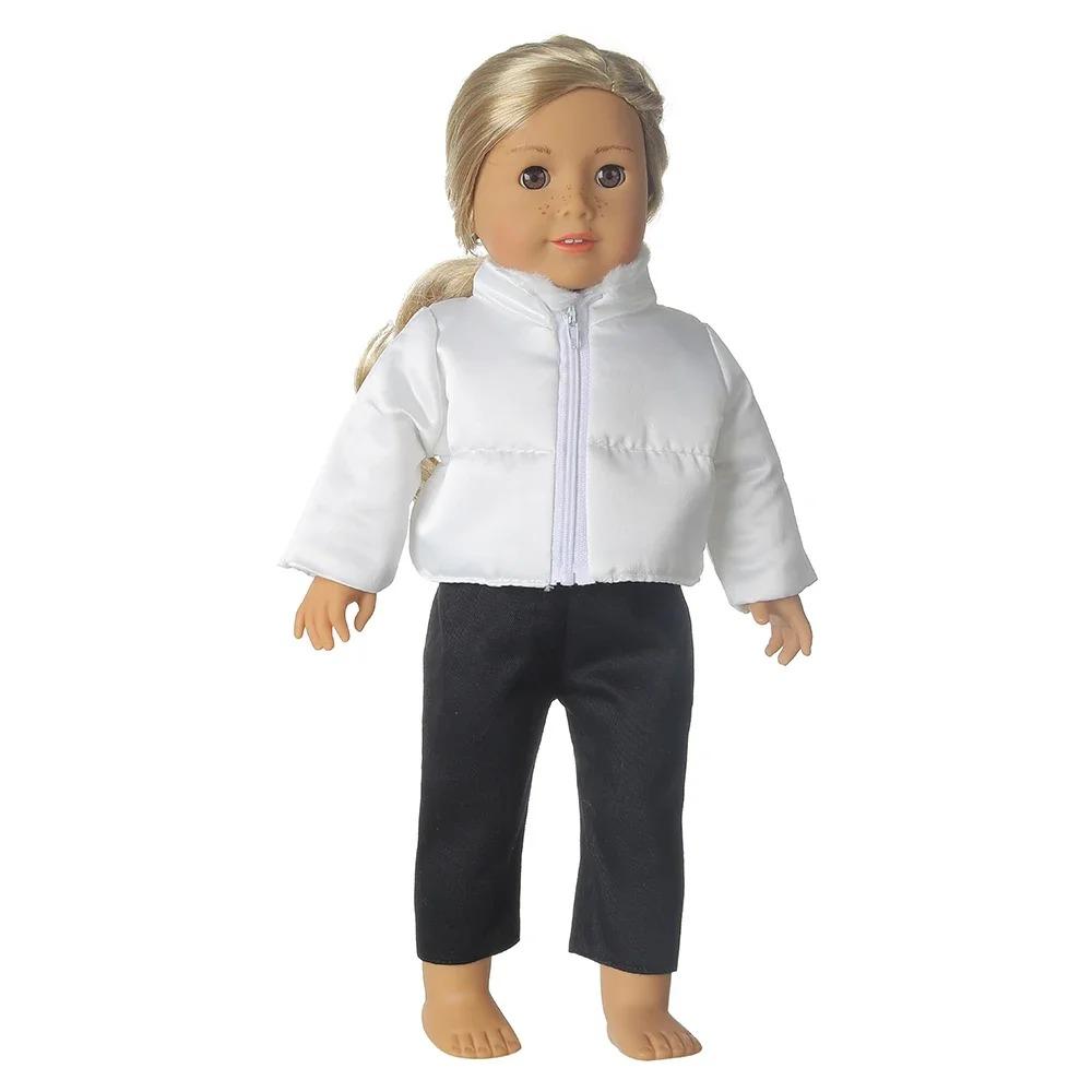 Down Jacket For 18 Inches American Doll Cute Fur Collar Hoodie Doll Clothes Suit Fit 43cm New Baby OG Girl Dolls Best Gift Shoes