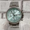 [USED] Working Seiko Lukia Chronograph Wristwatch, Aqua Green and Silver