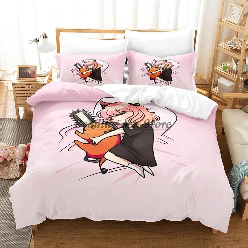 Chainsaw Man Pochita Bedding Set Single Twin Full Queen King Size Bed Set Aldult Kid Bedroom Duvetcover Sets SPY×FAMILY