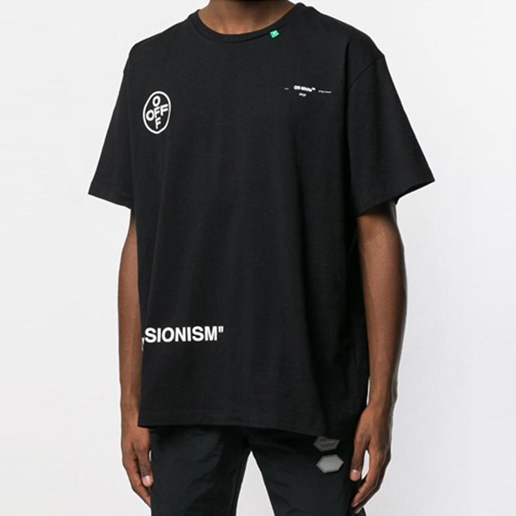 OFF-WHITE Stencil S/S Over Tee Black Men Streetwear OMAA038G20JER0071028