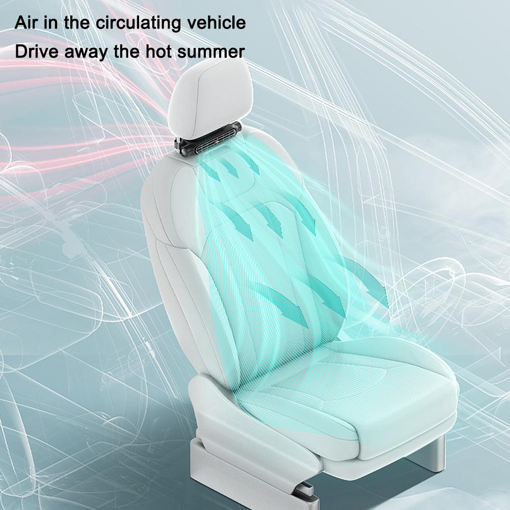 Portable Car Seat Fan 3 Speeds Adjustable Car Headrest Cooling Fan 3000mAh Car Rear Backrest Fan Car Interior Accessories