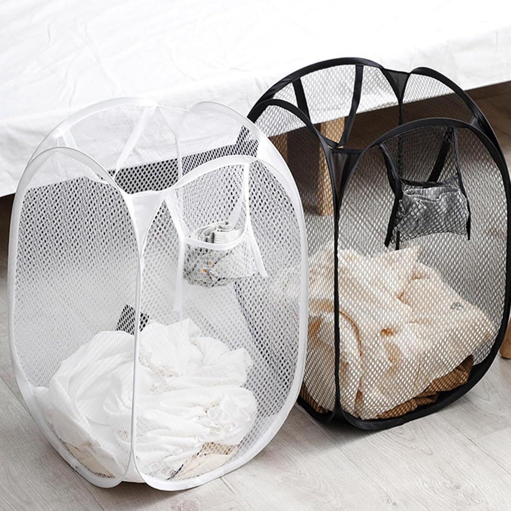 Foldable Mesh Laundry Basket, Solid Color, Breathable, Dirty Clothes Basket, Toy and Miscellaneous Items Storage Basket