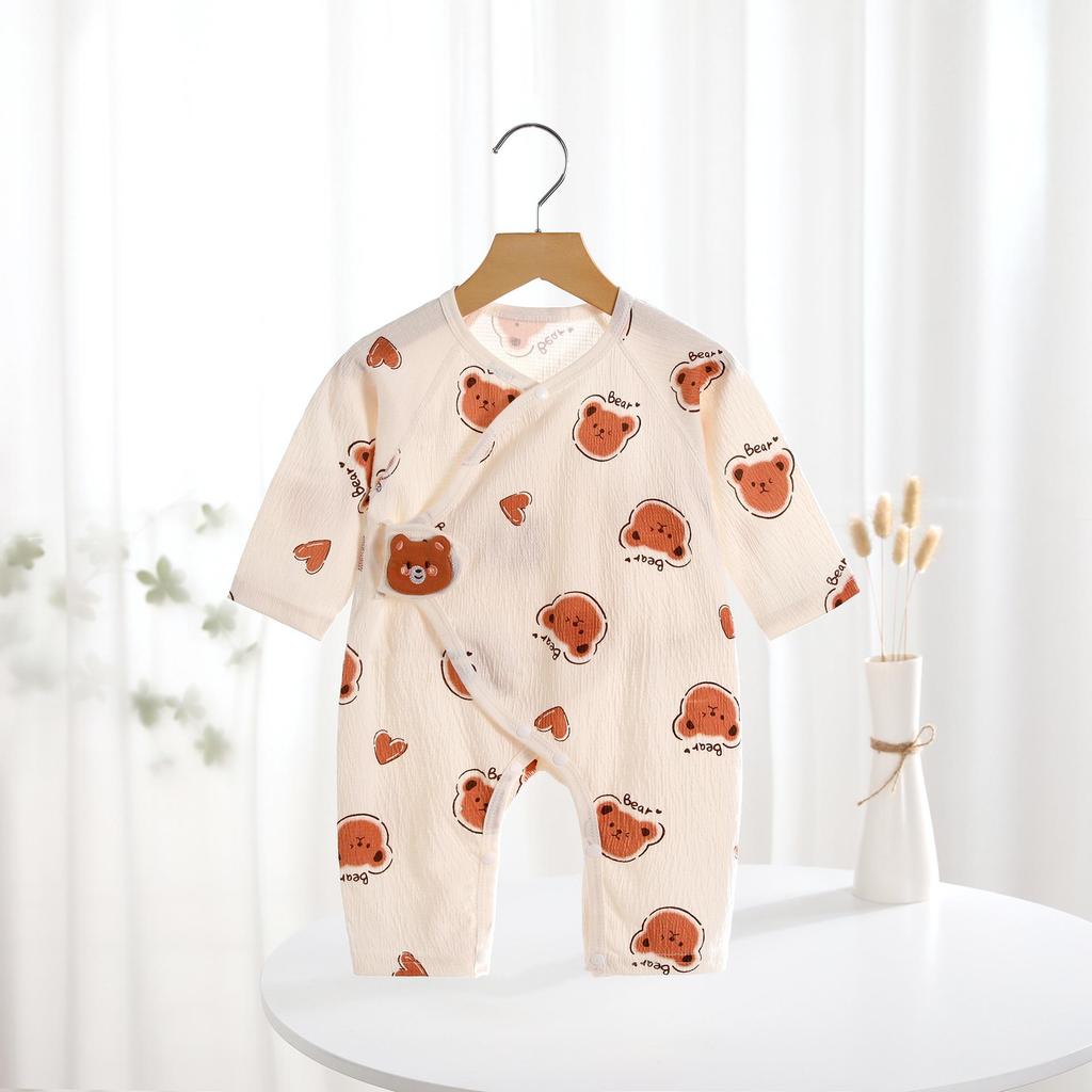 Newborn Baby Cotton Butterfly Romper Pajamas - Summer Thin Monk Suit