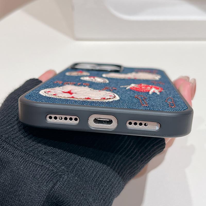 Fashion Cowboy 3D Embroidery Apple Protective Phone Cover Case For iPhone 17 Pro Max 16 15 14 13