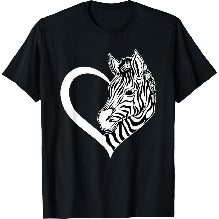 Зебра Сердце - Любитель сафари зебр Зоокипер Футболка XXXXXL чёрный