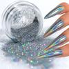 1 Box Rubbing Nail Powder Silber Grau Staub Chrompuder Spiegelpigment Glitzer UV Gel Nagellack Nail Art Dekoration DIY