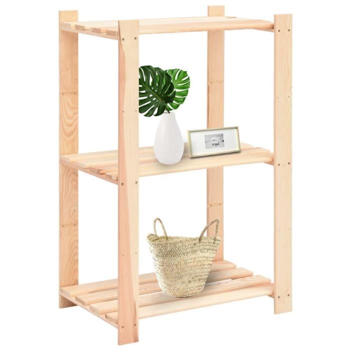 VidaXL 3-Tier Storage Shelves 2 Pcs 60x38x90 Cm Pine 150 Kg