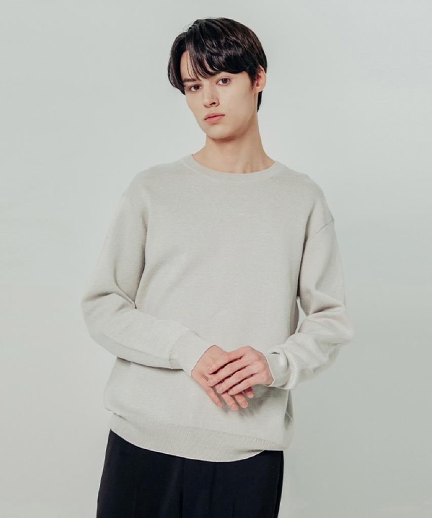 ADHOC Men'S Crew Neck Sweater (Lt-Grey)