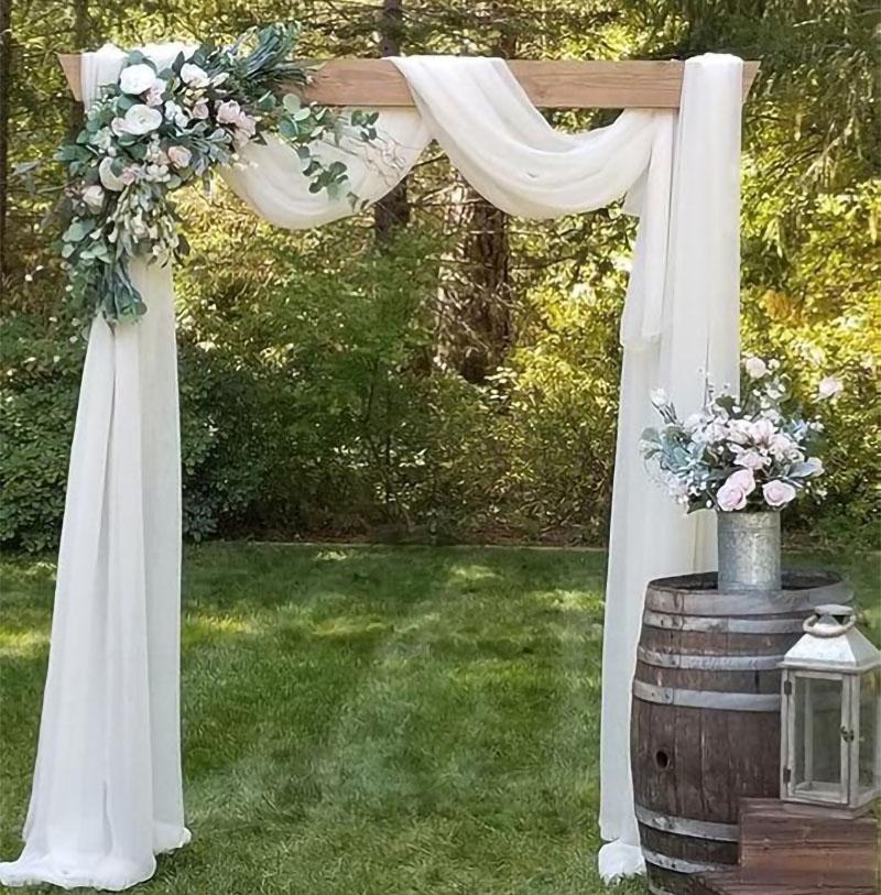 Dark Green Chiffon Wedding Arch Draping Fabric Sheer Curtains Drapery Ceremony Reception Backdrop Curtain Party Swag Christmas