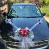 Decorazione per Auto Nuziale Senza Pollini Nastro di Garza Multicolore per Auto Fiocco 'Just Married'