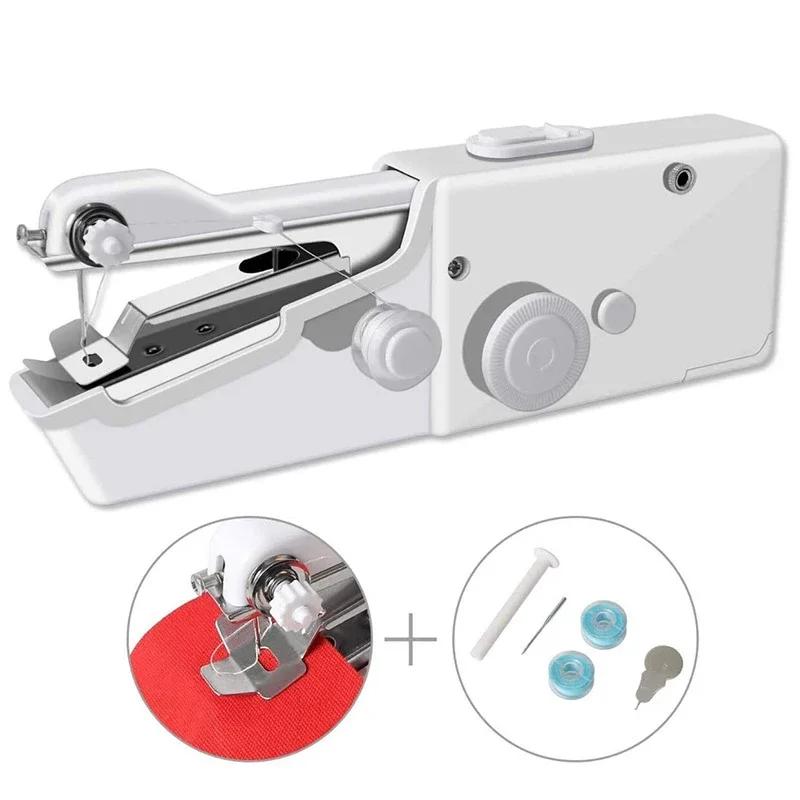 Přenosný ruční šicí stroj Mini steh Šití vyšívání Bezšňůrové oděvy Tkaniny Elektrický šicí stroj