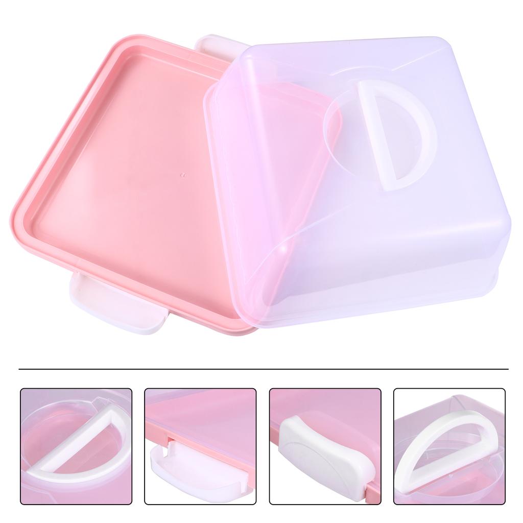 Portable Cake Box Organizer with Lid Cupcake Carrier Holder Baking Dish Container Plastic Packaging Boxes Travel