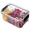 Floral Square Tea Box 460ml with Four Airtight Food-Grade Plastic Compartments