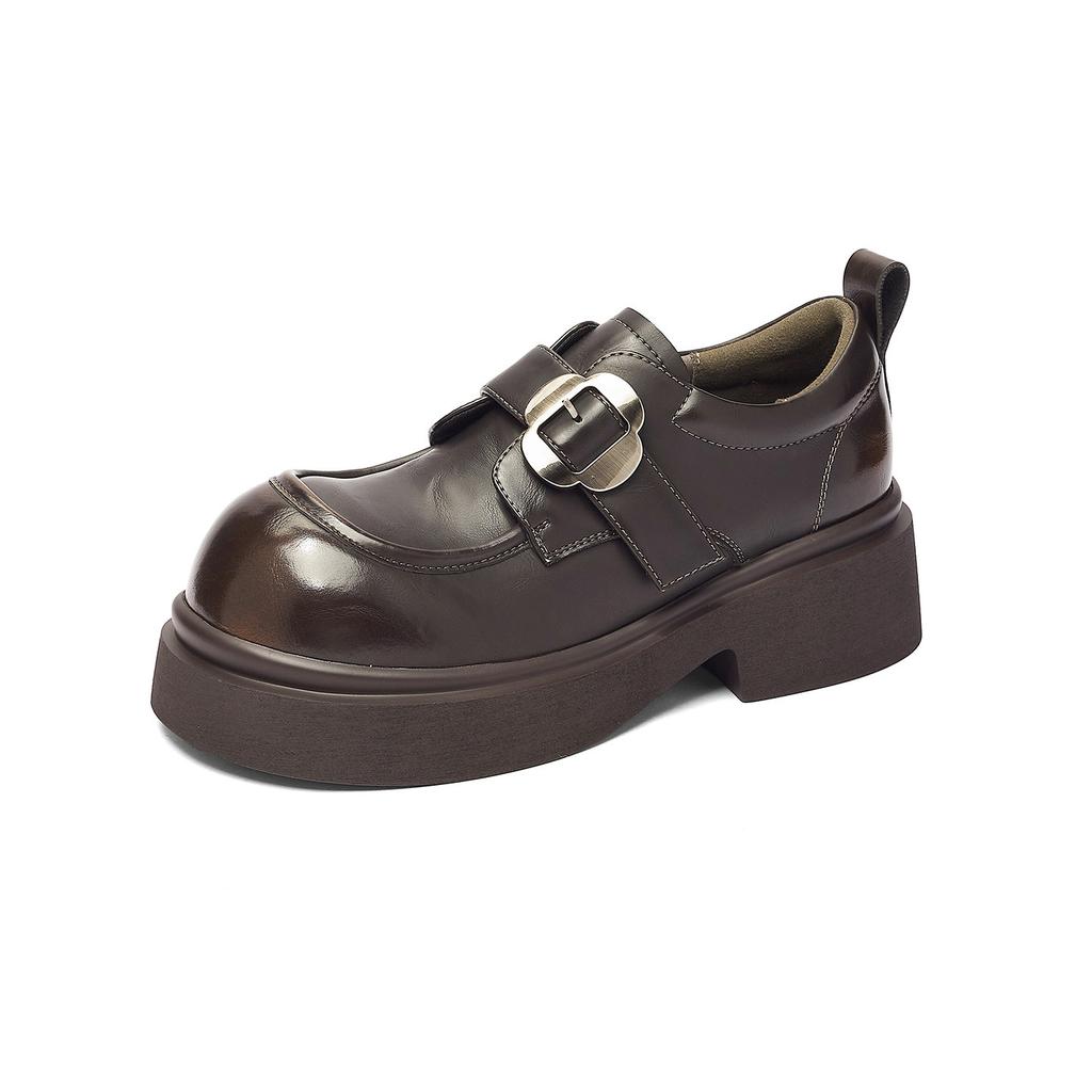 Platform-soled New Spring Retro British Small Leather Shoes Commuter Shoes