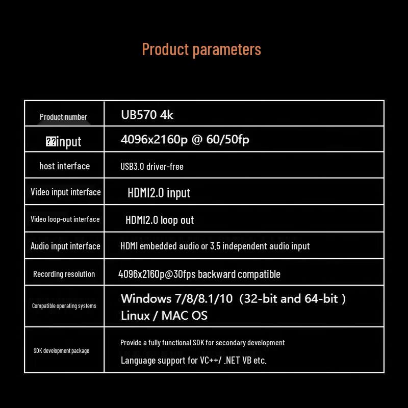 TCHD Video UB5704K Live Streaming Audio Video Capture Card