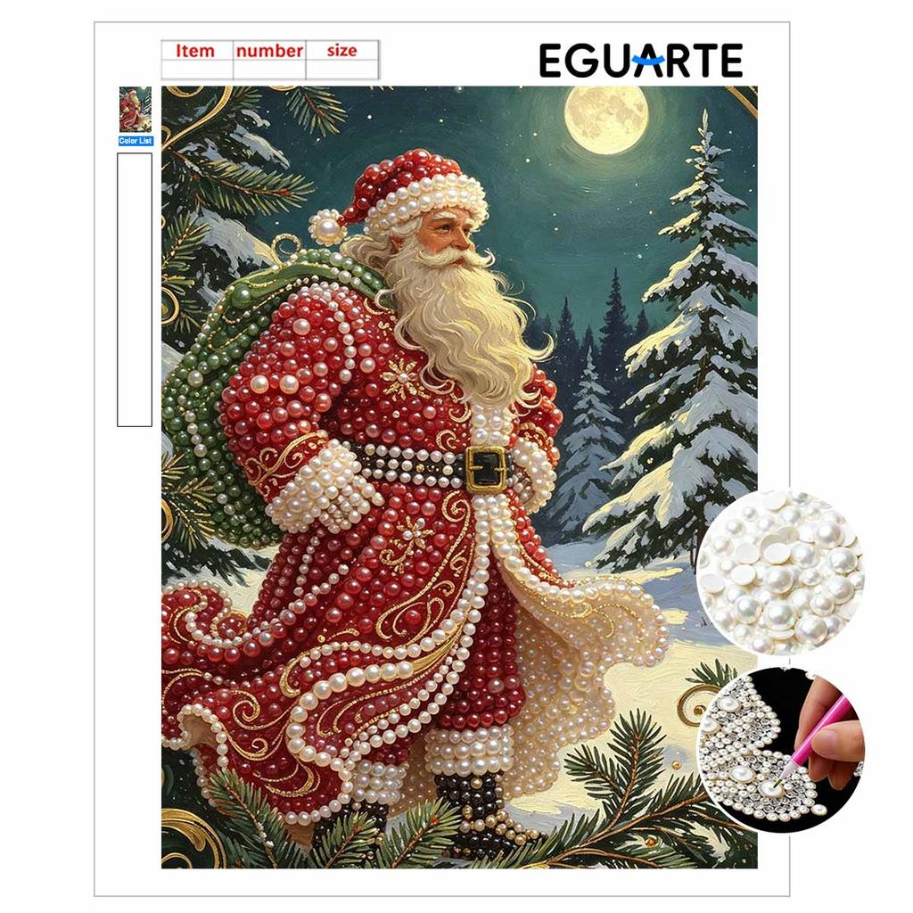 Christmas Pearl Painting Santa Claus Handmade Pearl Kit Home Decoration Painting
