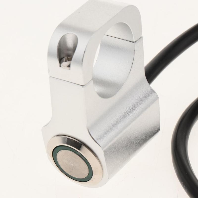 12v 10A waterproof Motorcycle CNC Aluminium Alloy Switches 1inch 25mm Handlebar Headlight Switch with Indicator Light (Chrome)