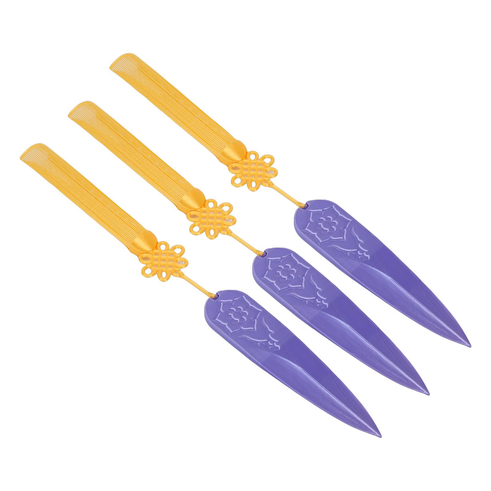 

3PCS Knots Props PLA 3D Printed Collectible Cosplay Costume Prop for Role Playing Events Party Purple and Yellow