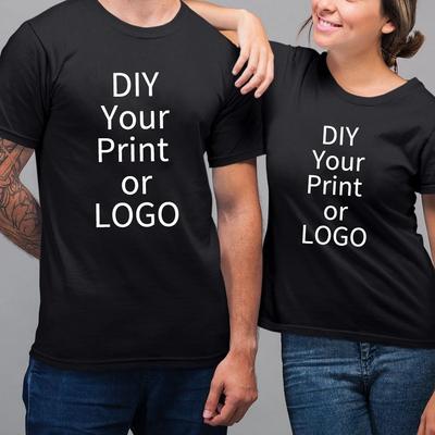 Custom T Shirt Women Men Customised Printed 100 Cotton Short Sleeve Your Logo Photo Brand Text Tee Personalize Graphic Clothing