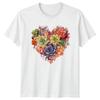 Succulents Heart Shape Womens T-Shirt Mens Tee Graphic Floral Top