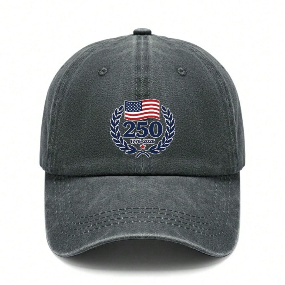[Patriotic Baseball Cap] 250Th Anniversary USA Flag Print Adjustable Vintage Washed Hat Unisex Commemorative Outdoor Sports Cap For July 4Th Memorial
