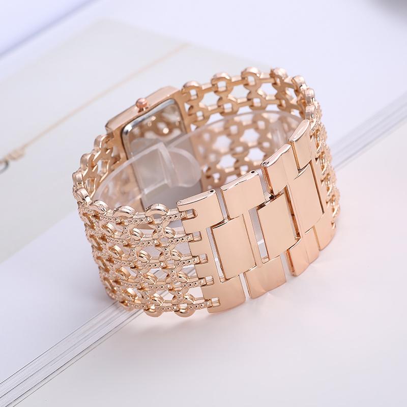 New Fashion Women's Watches Bracelets Watch Casual Wide Bracelet Watch Water Diamond Square Women Watch Rhinestone Quartz Watch