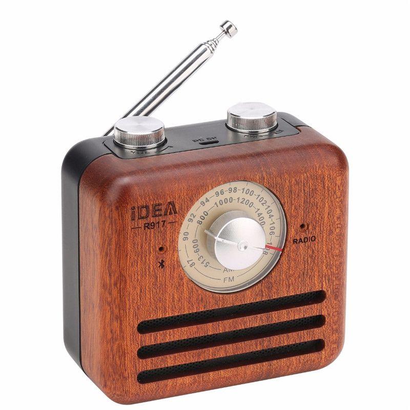 Altoparlante Bluetooth Design Retrò con Radio FM R917-A Marrone Chiaro colore marrone chiaro