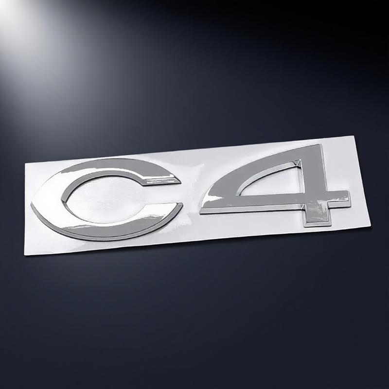 Plata Negra para Citroën C1 C2 C4 C5 Elysee ABS Cromo Logo Emblema Letras Insignia Estilo Exterior del Coche Pegatina Trasera del Maletero del Automóvil