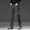 Jeans Men's Autumn And Winter Thick Elastic Casual Trendy Versatile Straight-leg Loose Jeans Men's Straight-leg Pants