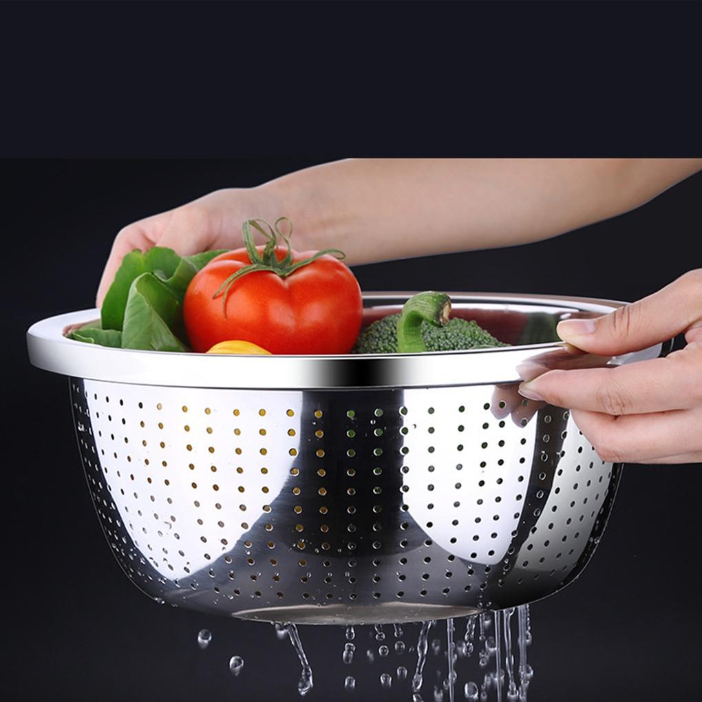 Küchenutensilien Perforiertes Edelstahl Tablett (32 cm) Früchtekorb