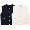 Fashion Style 2024 Autumn New Women's Breasted Easiest for Match Show Thin Black Easiest for Match Knitting Vest 6771104