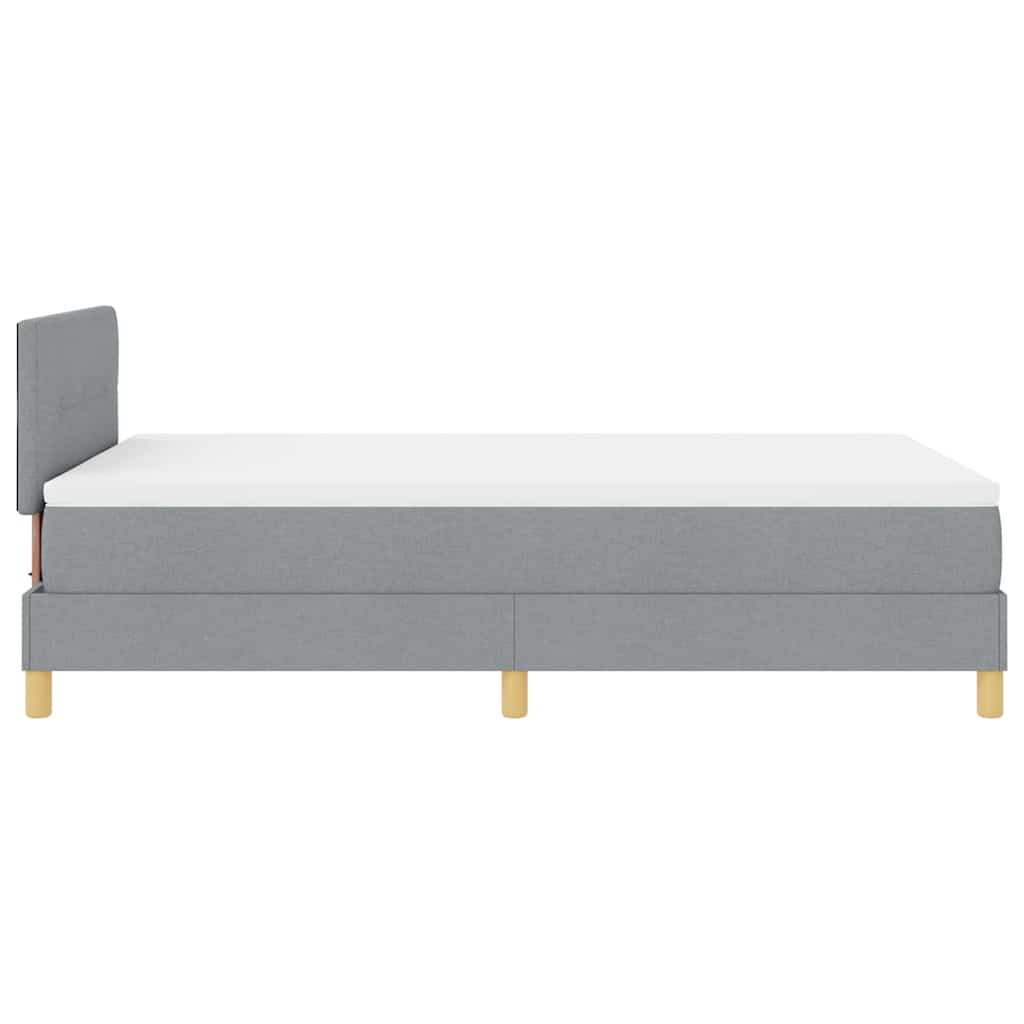 LED Boxspring Bed with Headboard Light Gray 120 X 200 Cm Fabric