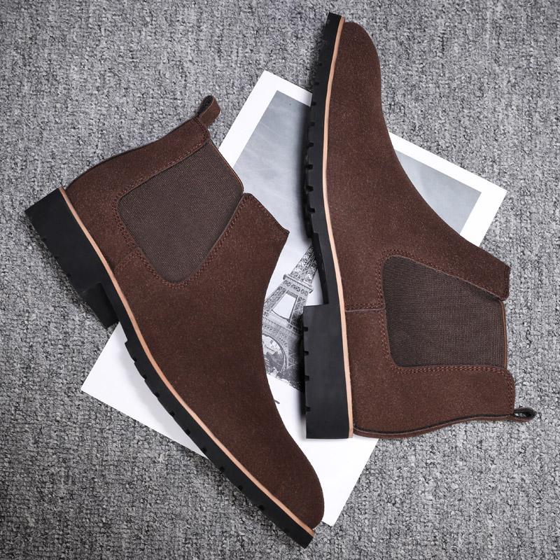 Modemarke Britischer Stil Herren Lederstiefel Qualität Business Casual Büro Wildlederstiefel Modische Herbst Neue Chelsea Boots