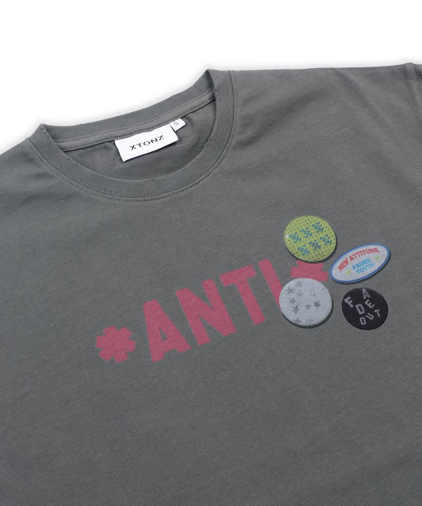 XTONZ Xf010 Anti-Pin Badge T-Shirt (Charcoal)