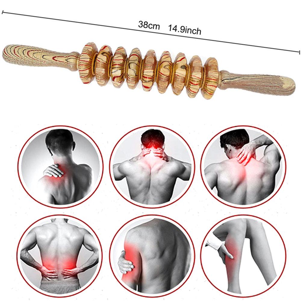

Tcare Wooden Exercise Roller Gua Sha Handheld Cellulite Blasters Sports Injury Body Trigger Point Muscle Roller Sticks Massager